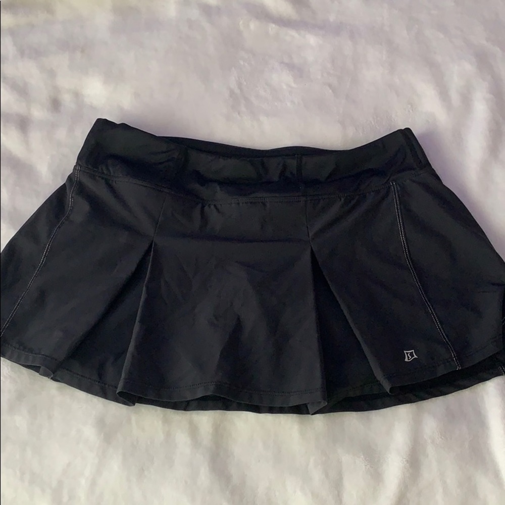 Black skirt sports skirt with shorts under